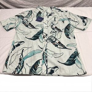 Tropical blue short sleeve polo for men brand croft and barrow size medium